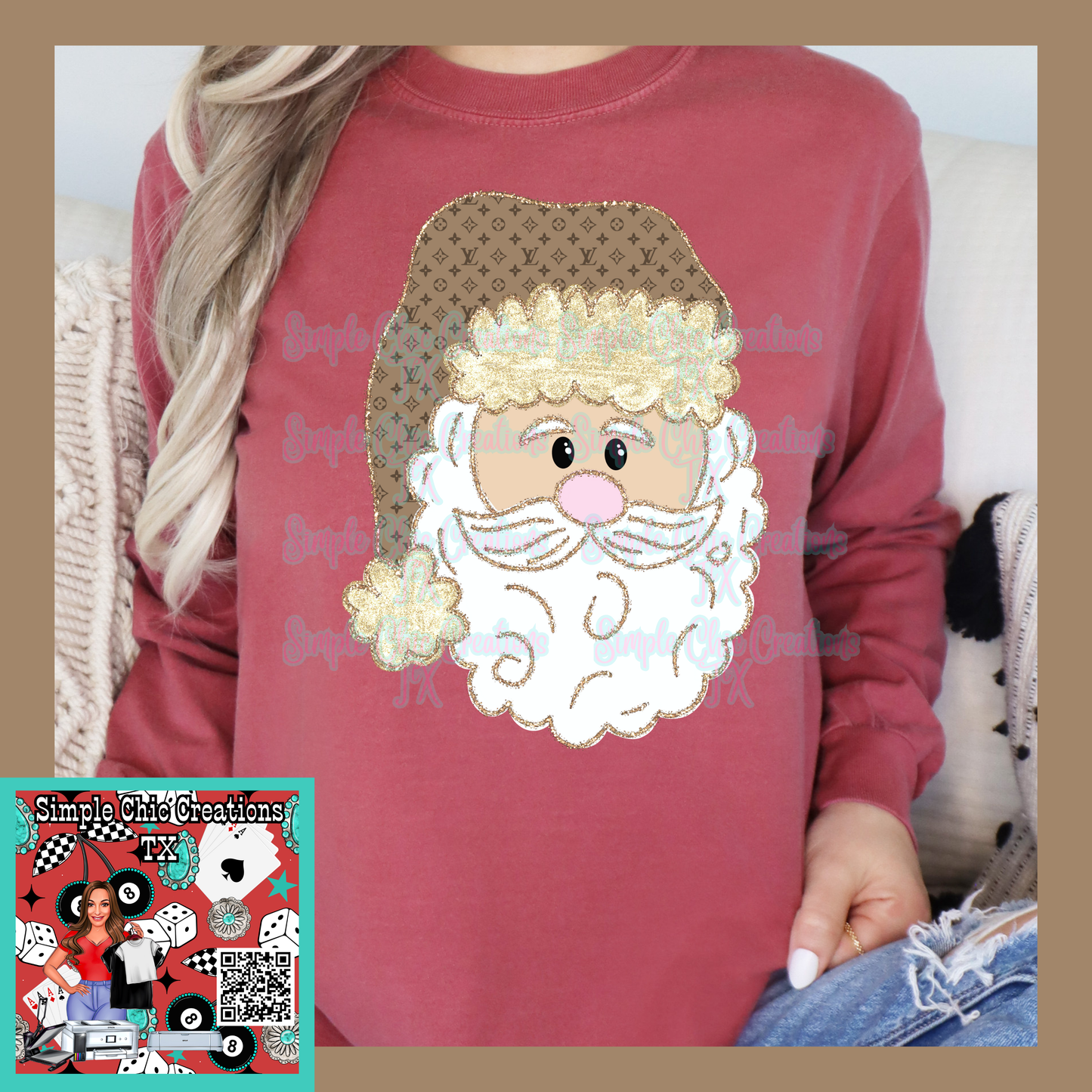 Christmas Brown Designer Hat Santa