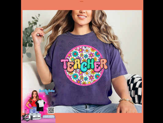 Colorful Flower Teacher