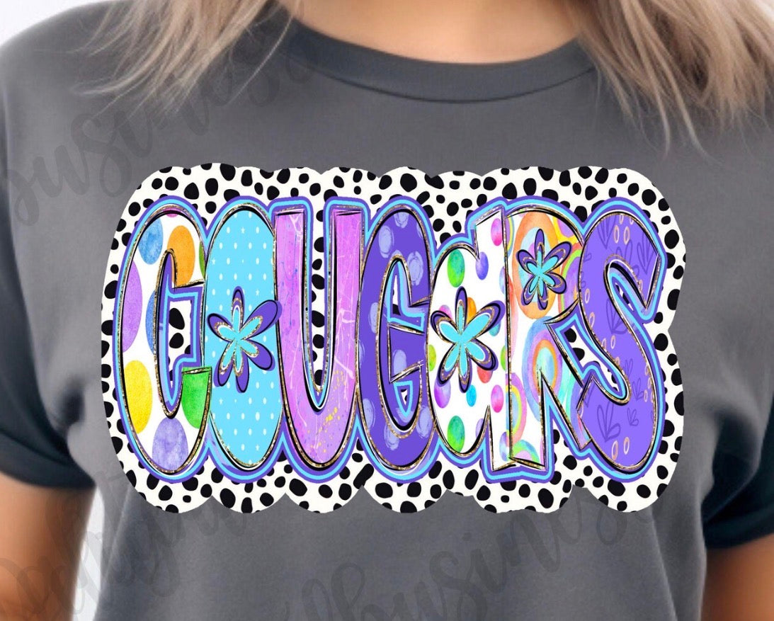 Colorful/dottie Cougars
