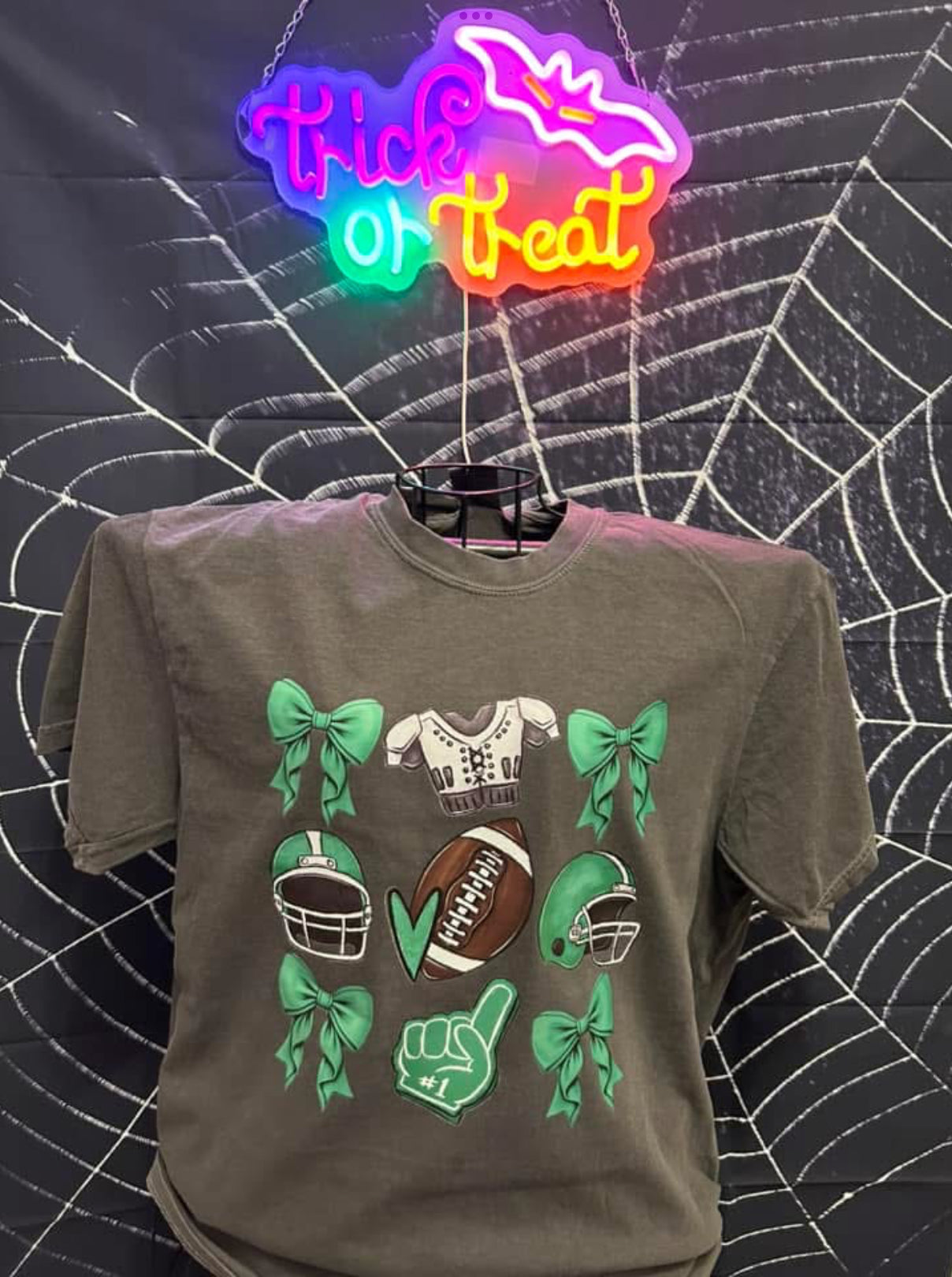 Green football/bow collage