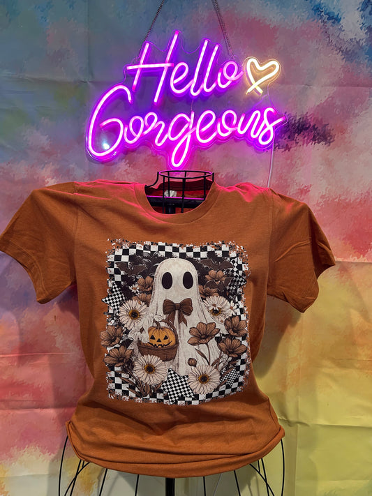Boho Floral/Checkered Ghost