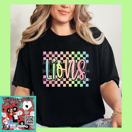 Pastel checkered lions