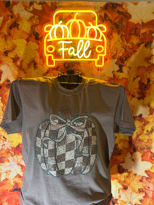 Brown/Tan Checkered Pumpkin