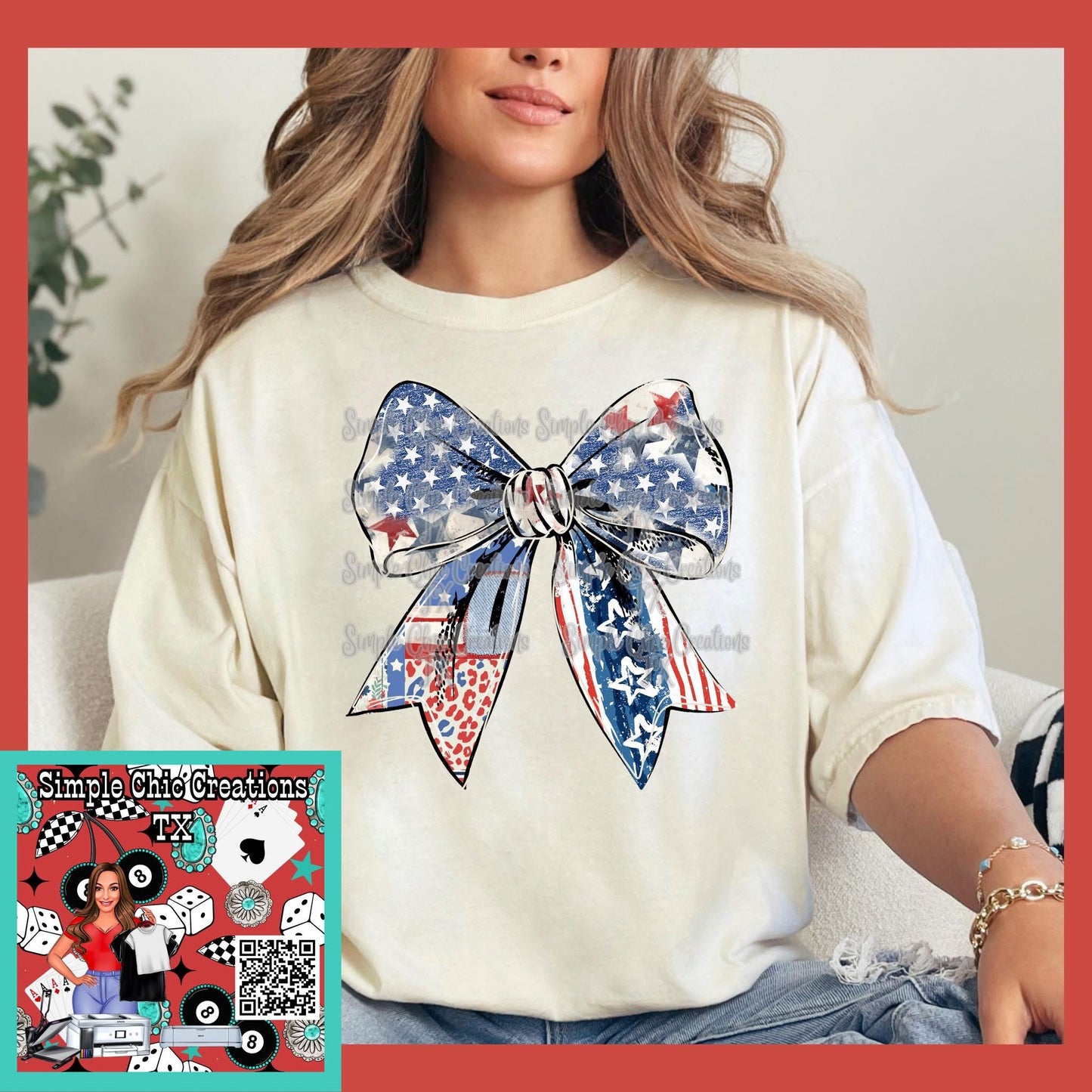 Patriotic Flag Bow