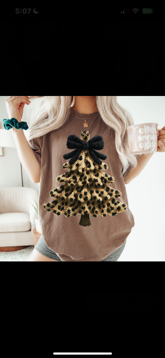 Faux Yarn Leopard Christmas Tree