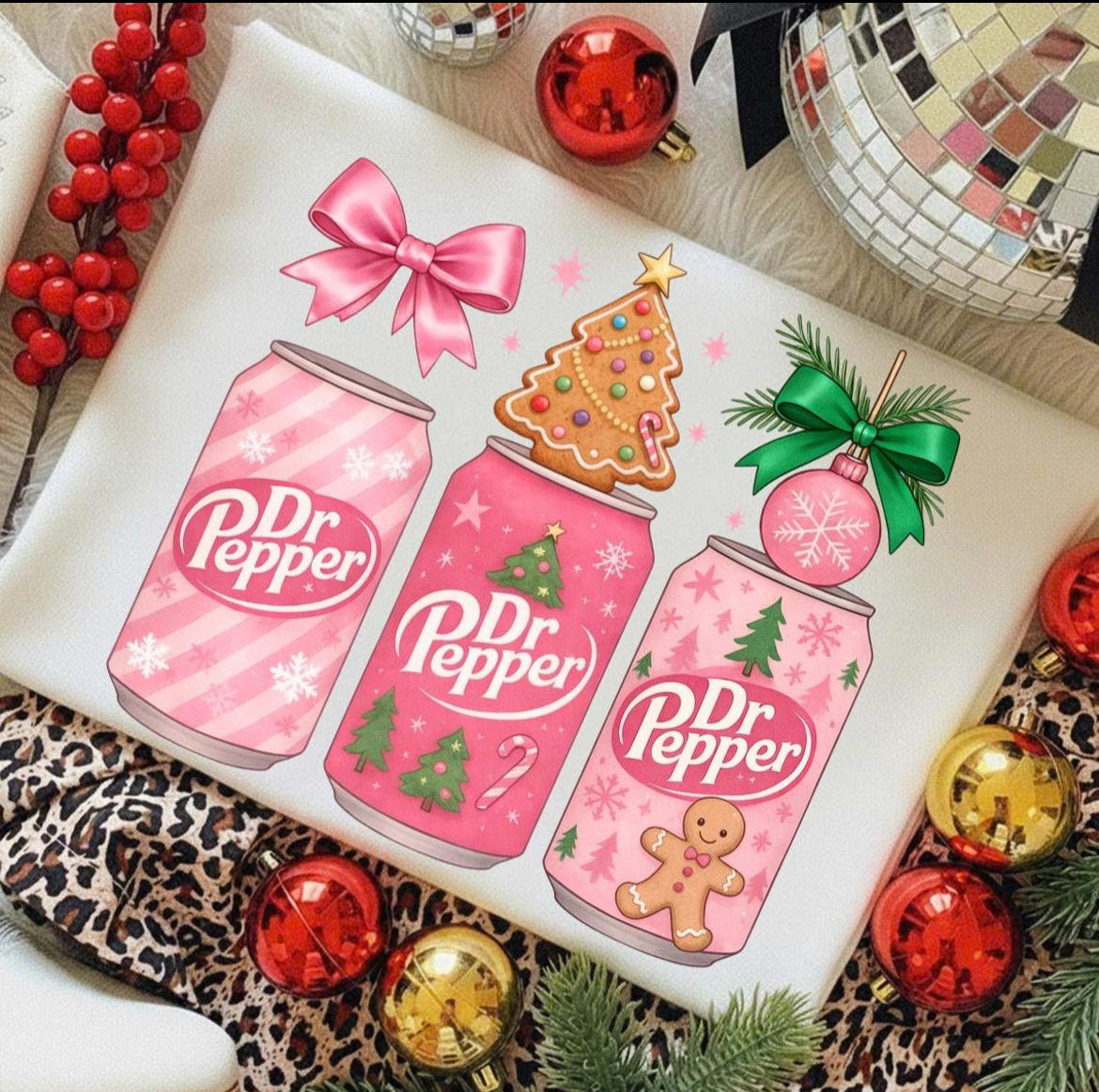 Preppy Pink Christmas dr.pepper