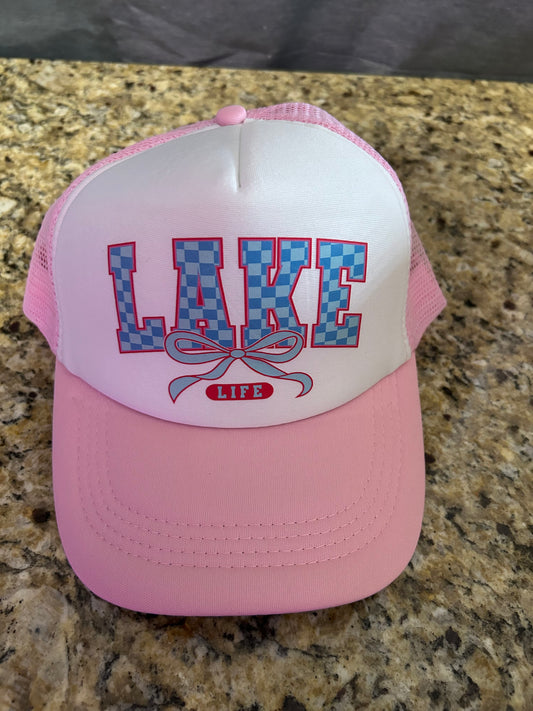 Checkered lake Life Trucker Hat