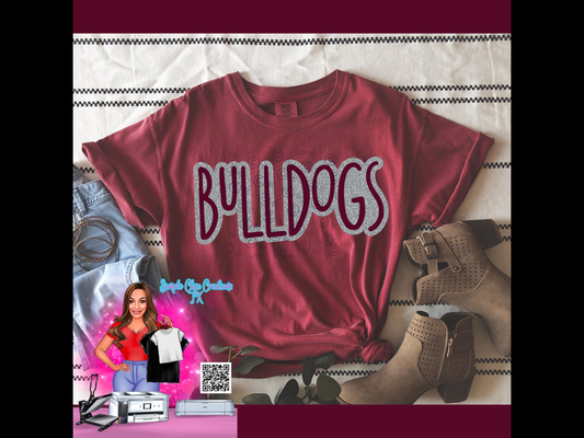 Faux Glitter Bulldogs
