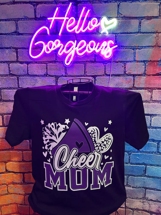 Purple/White Cheer Mom