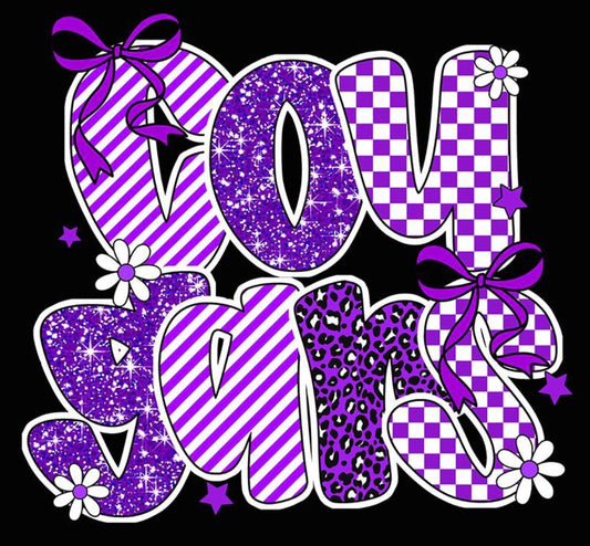 Faux Glitter/Checkered Cougars