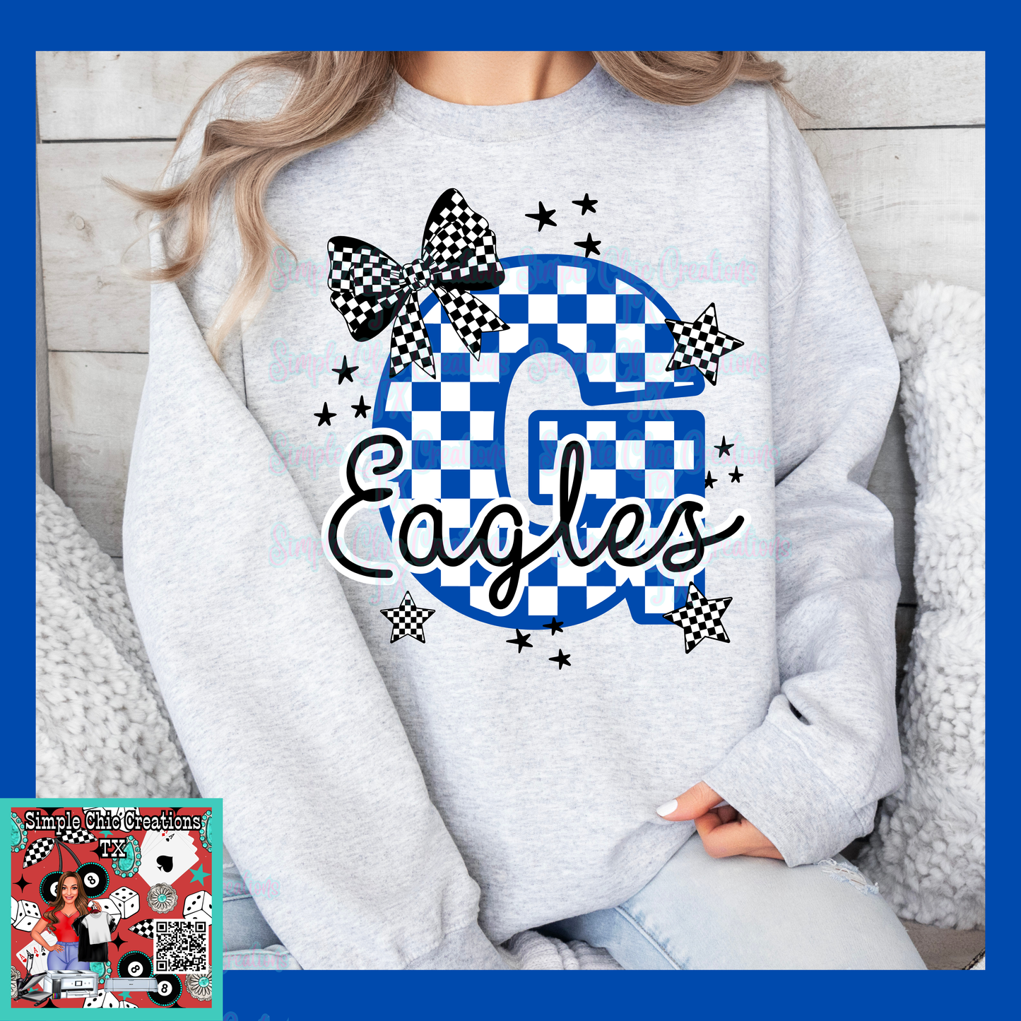 Blue Checkered G- Eagle