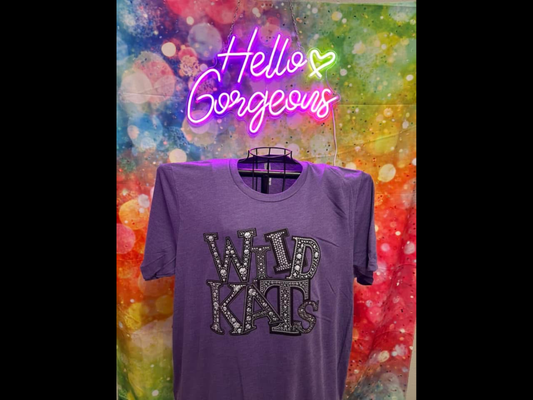 Faux Rhinestone Wildkats letters