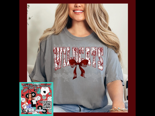 Floral Wildcats with Bow