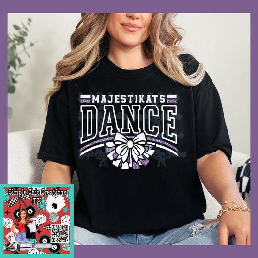 White and Purple Faux Glitter Majestikats Dance