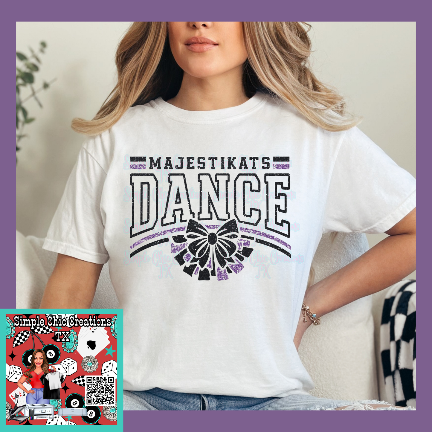 Black and Purple Faux Glitter Majestikats Dance